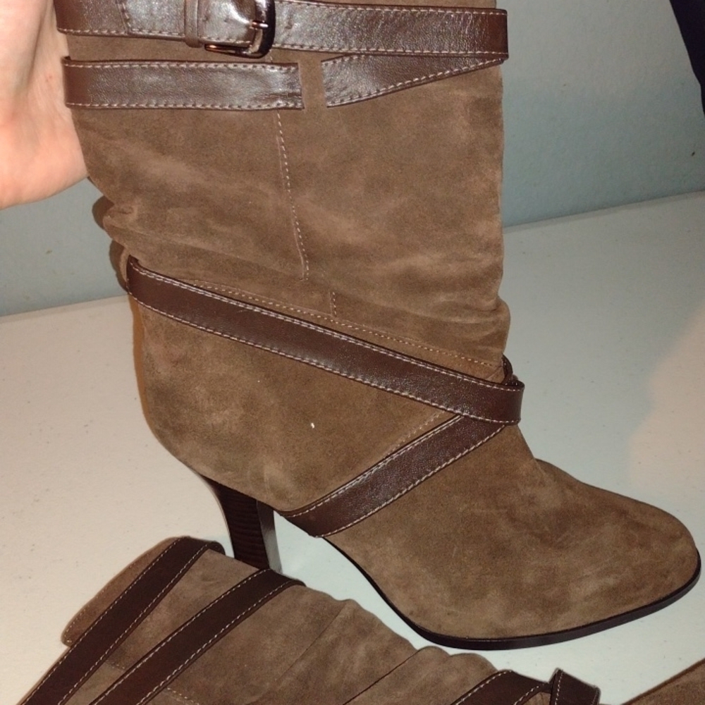 Sofft Balsov Coffee Suede Mid-Calf Boot size 9